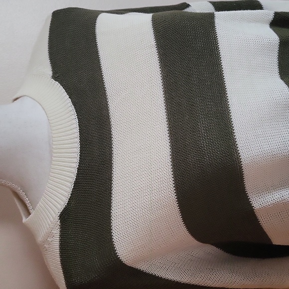 Madewell Loose-knit Crewneck Sweater Bright Ivory Striped Size Large - Picture 3 of 8